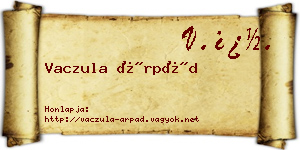 Vaczula Árpád névjegykártya
